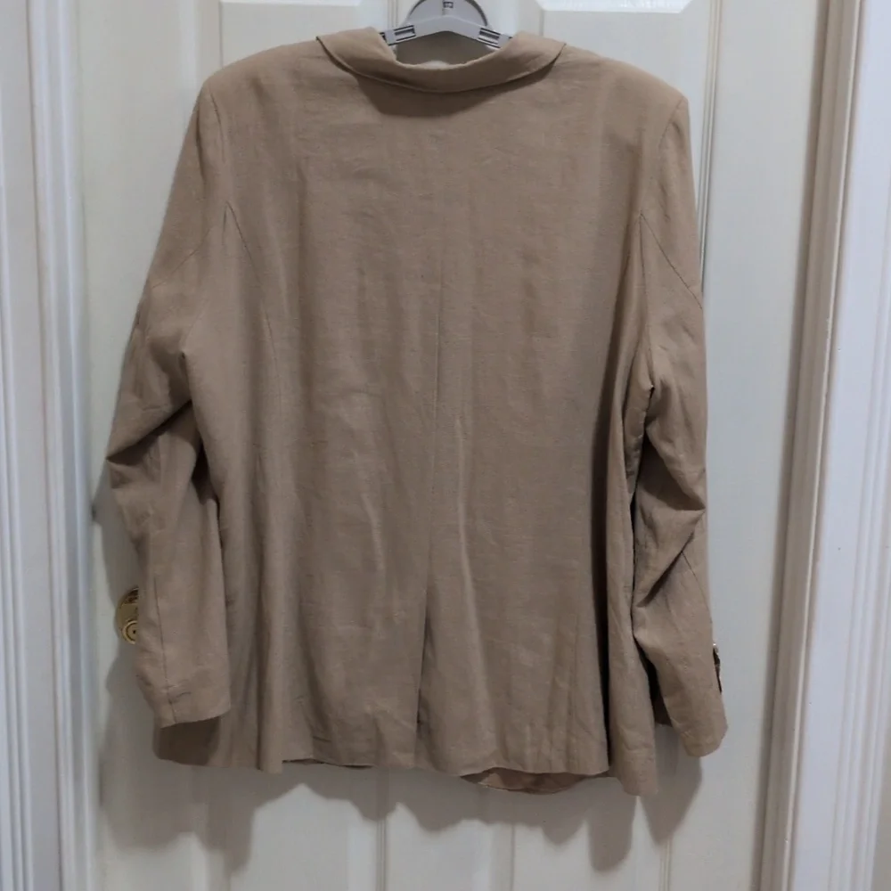 Jessica London Women's Linen Blend Tan Blazer Size 22W - Picture 3 of 6